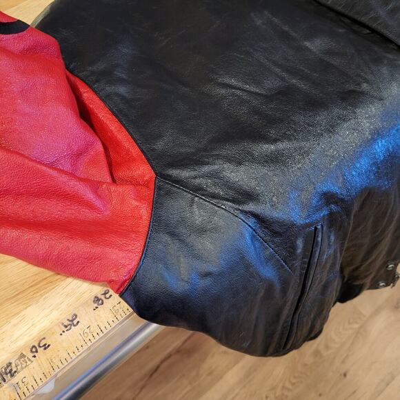 Betty Boop American Toons Vintage Leather 90's Bomber Jacket XL - Picture 8 of 15